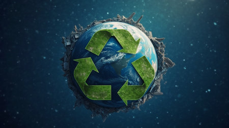 Planetary recycling symbol, generative AIの素材
