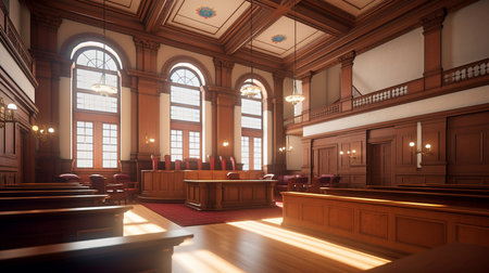 inside of a courthouse, generative AIの素材