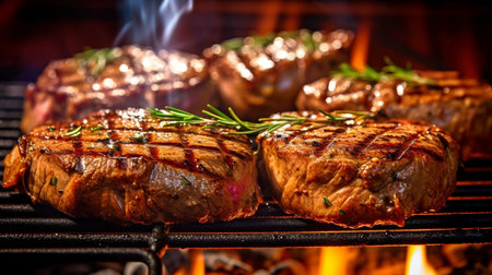 Generative AI, grilled beef steaksの素材