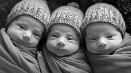 Generative AI, four twins born recentlyの素材