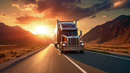 truck driving drunk, Generative AIの素材