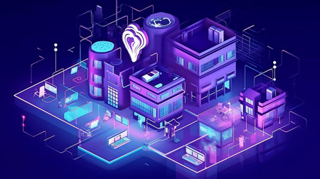 Generative AI, hospital service and clinic blockchain, insurance and digital healthcare connectionの素材