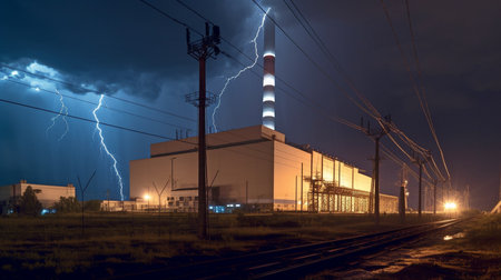 Lightning-proof Power Distribution Station using Generative AIの素材
