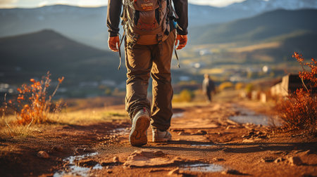 Hiking to the mountainsの素材