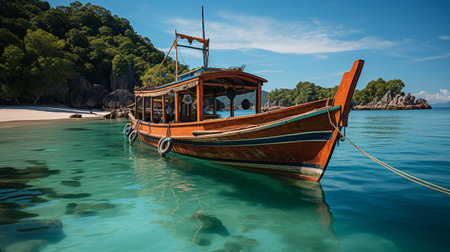 Thailand, Phuket, traditional Thai boatの素材