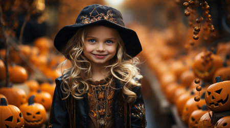 picture of a blonde girl for Halloweenの素材