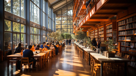 University student conducting research in the university's library and laboratories,の素材