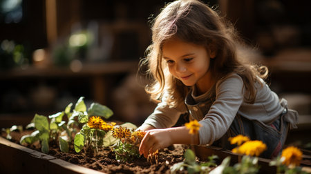 A little house gardening during free timeの素材