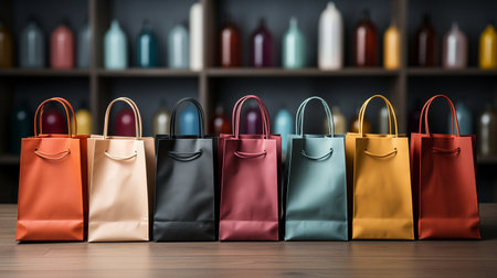 With paper bags for purchases. Sale concepts with Black Friday,の素材