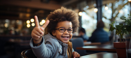 An elementary-aged Caucasian girl is being taught sign language by a smiling young African American male teacher. Education, childhood, learning, teaching, disabilities, and the idea of a school, unchangedの素材