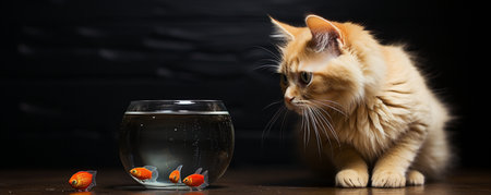 Risk to goldfish from catの素材