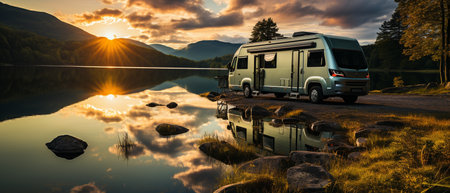 RV family vacations and motorhome holidaysの素材
