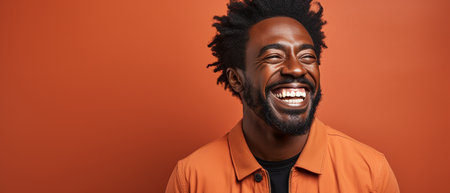 attractive middle-aged black American man dancing and grinningの素材