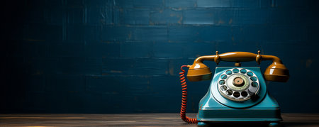 landline telephone receiver with text-specific copy spaceの素材