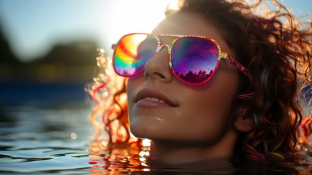 gay swimming poolの素材