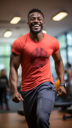 Active stretching exercise in a studioの素材