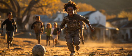 Football players are boys,の素材