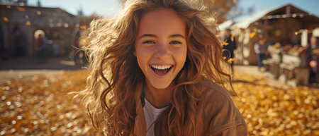 photo of a girl taking a selfieの素材