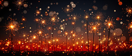 awesome, lone, holiday fireworks on a nightの素材