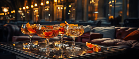 bibliotheque cocktail at the counter of the lounge bar.の素材