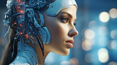 Innovative artificial intelligence (AI) technology concept for futuristic robotsの素材