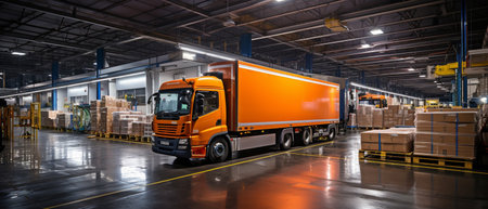 Building structure for a modern logistics facility.の素材