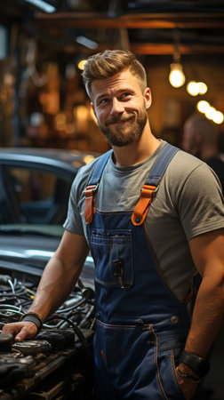 In the car repair shopの素材