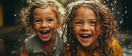 Summer rains are so much fun!の素材