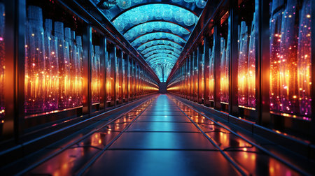 a safe tunnel for data transfer that represents the encryption of data while it travels via networksの素材