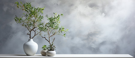For product presentations, a white marble table with a tree shadow on a concrete wall texture background makes a backdrop display and text mockup with copyspace.の素材