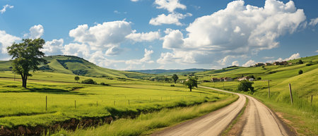 A rural roadの素材