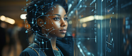 Citizen face detection and identification, AI data collection and analysisの素材