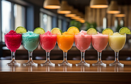 Your colourful, delectable cocktail companions are just waiting for you to sip them.の素材