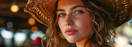 Chic and fashionable girl sporting a burgerの素材