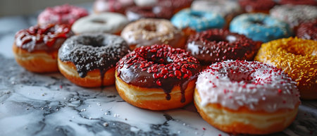 different donuts on a whiteの素材