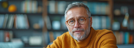 An elderly man and the office psychologist are having a depressed therapy session.の素材