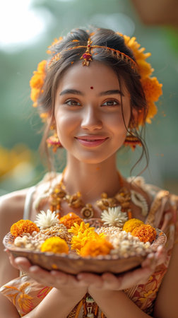 close-up of a masseuse using a natural aromatherapy oil cream, wax body, and skin moisturiser trayの素材