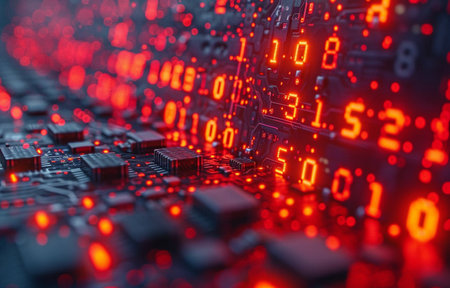 digital mistake failure image displayed on the screenの素材