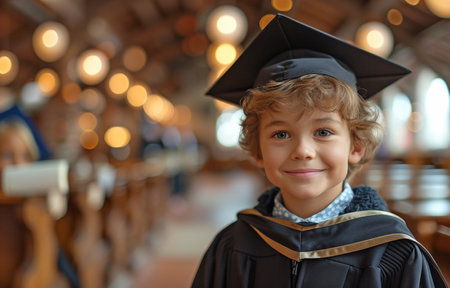 boy receives a certificate from the Instituteの素材