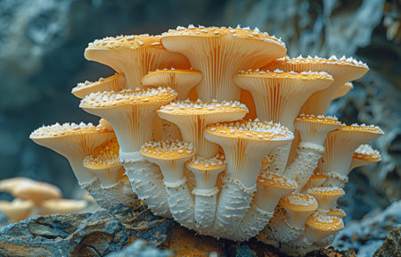 King oyster mushrooms were grown.の素材