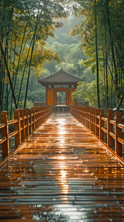 Bamboo grove and pathの素材