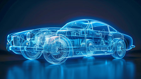 X-ray of the chassis and vehicle.の素材
