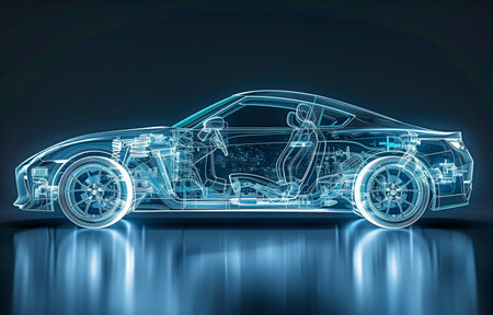 X-ray of the chassis and vehicle.の素材