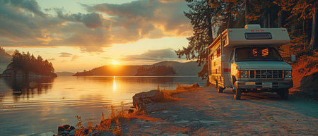 Family vacations in RVs and motorhomesの素材