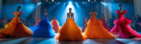 Fashion Show, Catwalk Runway Show, and an image featuring a theme related to Fashion Weekの素材