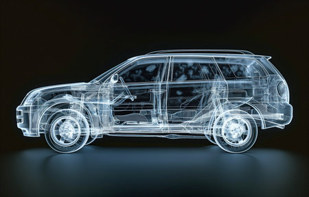 car's chassis and X-rayの素材