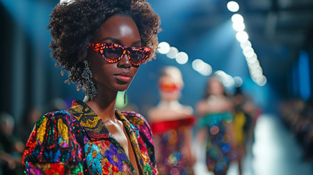 A runway show, a catwalk event, Fashion Weekの素材