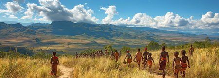The Bara people live in the southern region of Madagascar's central plateau.の素材