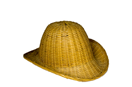 Hats bamboo beautiful white background.の写真素材