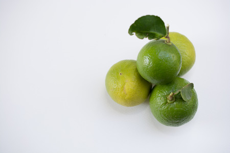 Keep fresh lemon sour vitamin C from fresh green on a white background.の写真素材